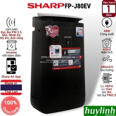 Máy lọc không khí Sharp FP-J80EV-H - 62 m2 - Thái Lan