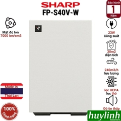 Máy lọc không khí Sharp FP-S40V-W - diện tích 30m2 - tạo ion - lọc bụi mịn hepa - sản xuất Thái Lan