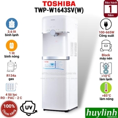 Máy lọc nước RO nóng lạnh Toshiba TWP-W1643SV - UV khử khuẩn - Làm lạnh bằng BLOCK