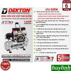 Máy nén khí không dầu 10 lít Dekton DK-AC2910 PROMAX - Bình hợp kim nhôm
