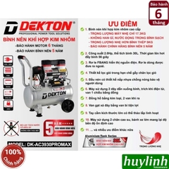 Máy nén khí không dầu 30 lít Dekton DK-AC3930 PROMAX - Bình hợp kim nhôm