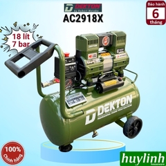 Máy nén khí không dầu giảm âm Dekton DK-AC2918X - 18 lít - 1.1hp - 7 bar