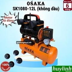 Máy Nén Khí Không Dầu Osaka SK1080-12L - 12 Lít - Motor Lõi Đồng