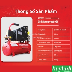 Máy nén khí trực tiếp Oshima 9 lít nhanh - có dầu