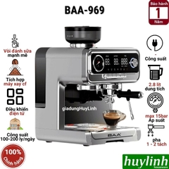 Máy pha cà phê BAA-969 - tích hợp máy xay [150 ly/ngày] - Tặng bộ phụ kiện Barista