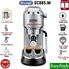 Máy pha cà phê Espresso Delonghi EC885 (GY - BG - M) - Dedica Arte - Tặng ca đánh sữa + Tamper inox