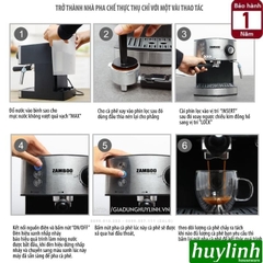 Máy pha cà phê Zamboo ZB-88CF - 15 bar - Tặng 500gr cafe hạt nguyên chất