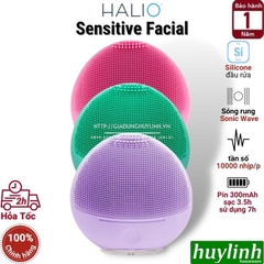 Máy rửa mặt và massage Halio Sensitive Facial - Tặng mặt nạ Rainbow