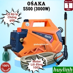 Máy Xịt Rửa Xe Chỉnh Áp Osaka S500 - 3000W - Model 2024 - Có Chống Giật - Tặng Béc Rửa Máy Lạnh, Điều Hoà