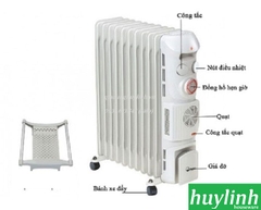 Máy sưởi dầu 9 thanh Fujie OFR379 - Có hẹn giờ + Giá phơi