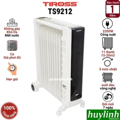 Máy sưởi dầu 11 thanh Tiross TS9212 - Có hẹn giờ - Remote điều khiển