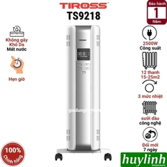 Máy sưởi dầu 12 thanh Tiross TS9218 - Vỏ chống bỏng + Remote Điều khiển từ xa