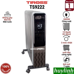 Máy sưởi dầu 15 thanh Tiross TS9222 - 2800W - Có Remote