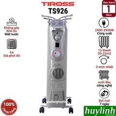 Máy sưởi dầu 13 thanh Tiross TS926 - Có hẹn giờ - Tặng giá phơi