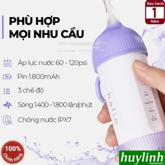 Máy tăm nước cầm tay Halio UltraClean Oral Irrigator - Tặng kem đánh răng + Nước súc miệng