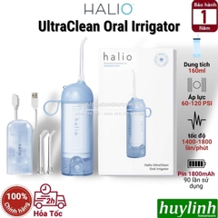 Máy tăm nước cầm tay Halio UltraClean Oral Irrigator - Tặng kem đánh răng + Nước súc miệng