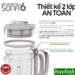 Máy làm sữa hạt đa năng 2Good Sona 6 - 1.8 lít - 12 chức năng [Miễn ship Toàn Quốc]