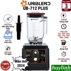 Máy xay sinh tố công nghiệp Uniblend UB-712 Plus - Có hẹn giờ - 1680W - Dung tích 1.8 lít