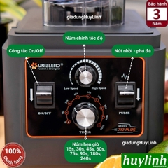 Máy xay sinh tố công nghiệp Uniblend UB-712 Plus - Có hẹn giờ - 1680W - Dung tích 1.8 lít