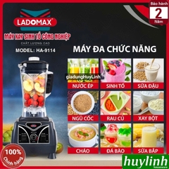 Máy xay sinh tố công nghiệp Ladomax HA-9114 - 2380W - dung tích 2 lít