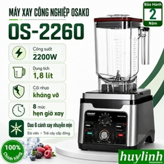 Máy xay sinh tố công nghiệp Osako OS-2260 - 2200W - 1.8 lít - 8 mức hẹn giờ xay