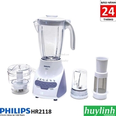 Máy Xay Sinh Tố Philips HR2118 - 3 Cối - 600W - Hàng Chính Hãng