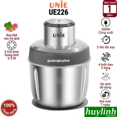 Máy xay thịt - thực phẩm Unie UE-226 - 2 cối inox 2.5 lít + dụng cụ bóc tỏi