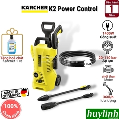 Máy Xịt Rửa Xe Áp Lực Cao Karcher K2 Power Control - Made Đức - Tặng 1 Lít Hoá Chất Karcher