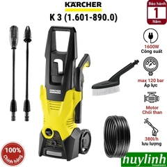 Máy rửa xe cao áp Karcher K3 (1.601-890.0) - Nâng cấp K2 360 - Tặng kèm bàn chải chà rửa