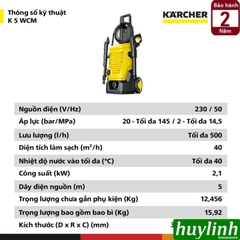 Máy xịt rửa xe cao áp Karcher K5 WCM - 145 bar - sản xuất tại Châu Âu