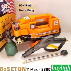 Máy xịt rửa xe Chỉnh Áp BoSeton T1 Max [thay thế N1] - 2800W - Tặng béc rửa máy lạnh - Dây 15 mét (Osaka)