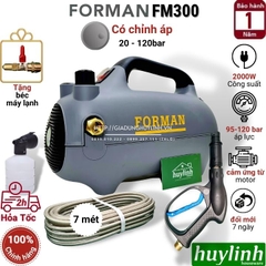 Máy xịt rửa xe chỉnh áp Forman FM300 - 2000W - Tặng béc rửa máy lạnh
