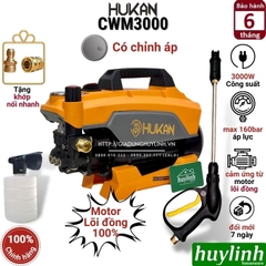 Máy xịt rửa xe chỉnh áp Hukan HK-CWM3000 - 3000W - Motor lõi đồng - Tặng khớp nối nhanh đầu ra