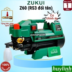 Máy rửa xe chỉnh áp Zukui Z60 (RS3 đổi tên) - 2400W - Motor từ - Tặng béc rửa máy lạnh + Thân nối súng