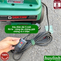 Máy xịt rửa xe chỉnh áp Dekton RX3001 (nâng cấp CWR3001) - Có rờ le chống giật - Motor lõi đồng 100%