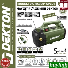 Máy xịt rửa xe chỉnh áp Dekton RX3001 PLUS - (Nâng cấp CWR3001 PLUS) - Motor lõi đồng - Chống giật