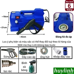 Máy xịt rửa xe Hyundai HRX915 - 1500W - 120 bar - tặng 1 bình phun xà bông