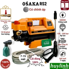 Máy xịt rửa xe chỉnh áp Osaka RS2 - 2400W - Tặng béc rửa máy lạnh