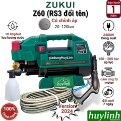 Máy rửa xe chỉnh áp Zukui Z60 (RS3 đổi tên) - 2400W - Motor từ - Tặng Thân nối súng