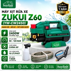Máy rửa xe chỉnh áp Zukui Z60 (YW-CW2450) - 2400W - Motor từ - Tặng Thân nối súng