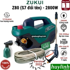 Máy xịt rửa xe chỉnh áp Zukui Z80 (Tên cũ S7) - 2800W - Motor cảm ứng từ