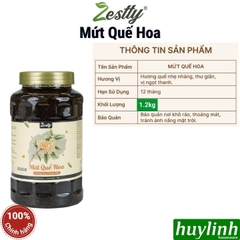 Mứt sốt Zestty 1.2kg - mơ xanh - kiwi - táo gai - tuyết lê - hoa cúc - quế hoa - yuzu - chanh leo