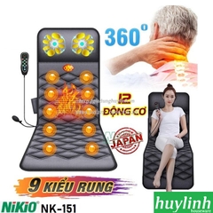 Nệm massage toàn thân Nikio NK-151 - Có hồng ngoại, gối mát xa cổ