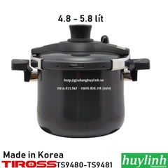 Nồi áp suất nhôm ANOD Tiross TS9480 - TS9481 - (4.8 - 5.8 lít) - made in Hàn Quốc