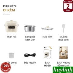 Nồi áp suất điện đa năng Olivo PC40 - 4 lít - 1300W - 2 nắp nồi - 10 menu