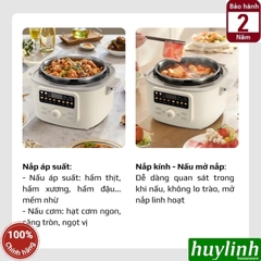 Nồi áp suất điện đa năng Olivo PC40 - 4 lít - 1300W - 2 nắp nồi - 10 menu