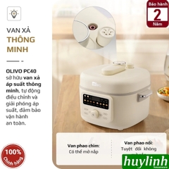 Nồi áp suất điện đa năng Olivo PC40 - 4 lít - 1300W - 2 nắp nồi - 10 menu