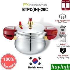 Nồi Áp Suất Inox Đáy Từ PoongNyun BTPC(IH)-20C - 3.5 Lít - Made In Hàn Quốc