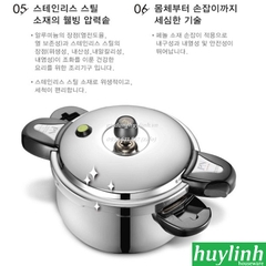 Nồi áp suất Inox đáy từ PoongNyun HCPC(IH)-24C - 6 lít - Made in Hàn Quốc