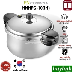 Nồi áp suất Inox đáy từ PoongNyun HNHPC-10(IH) - 6 lít - Made in Hàn Quốc